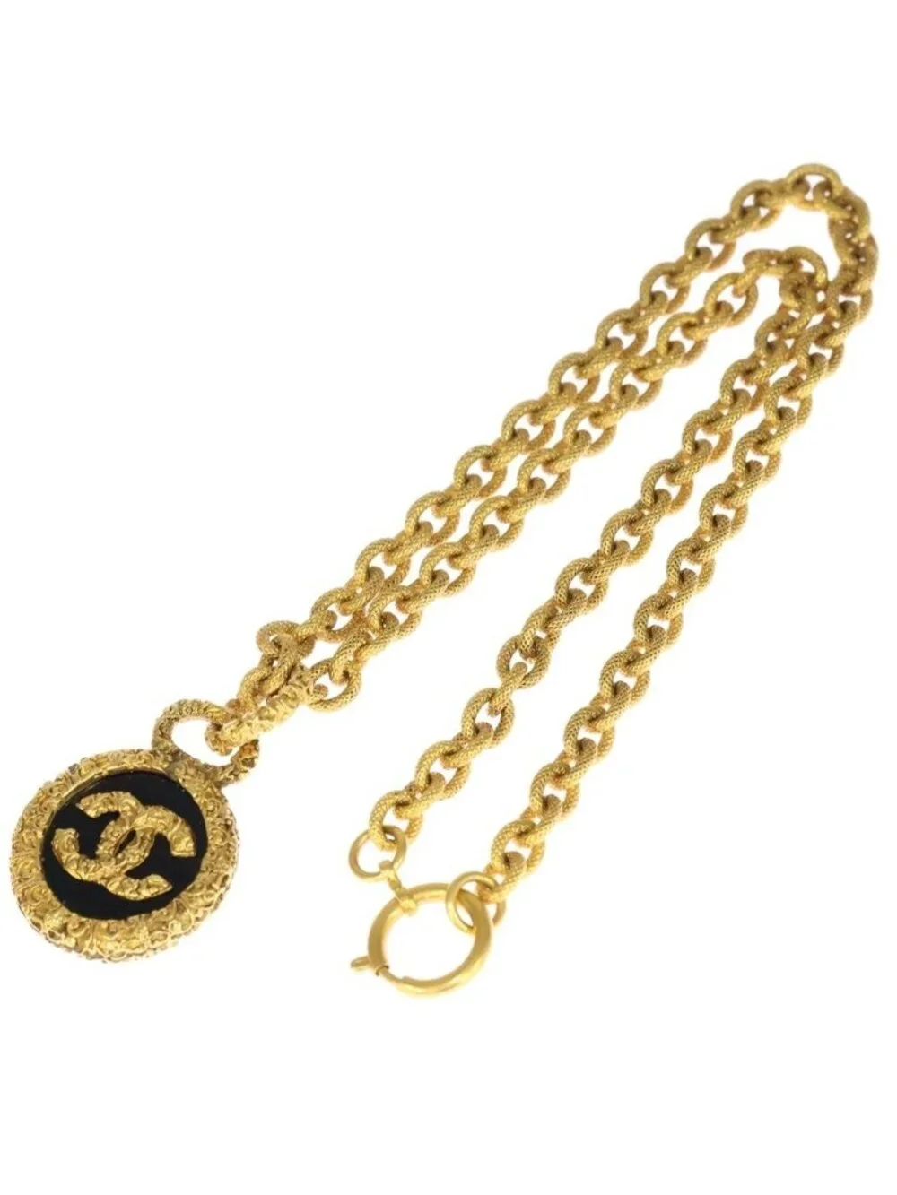 Chanel CC Logo Lava Long Pendant Chain Gold